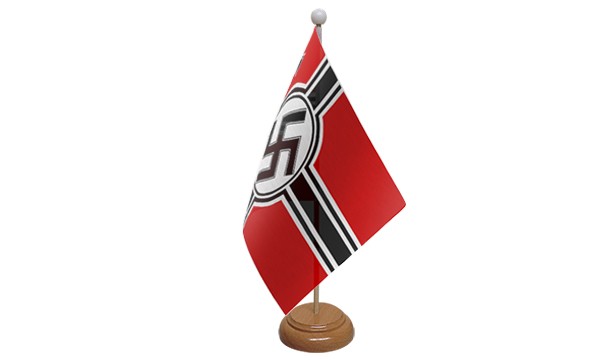 German WWII Small Flag with Wooden Stand